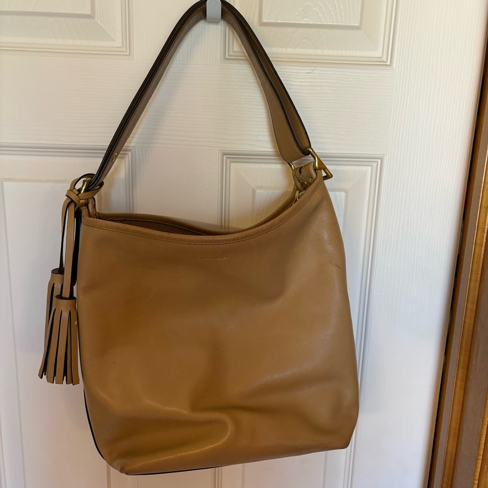 Coach Legacy Collection Duffle Bag Camel Color.  Zip closure, side zip p…
